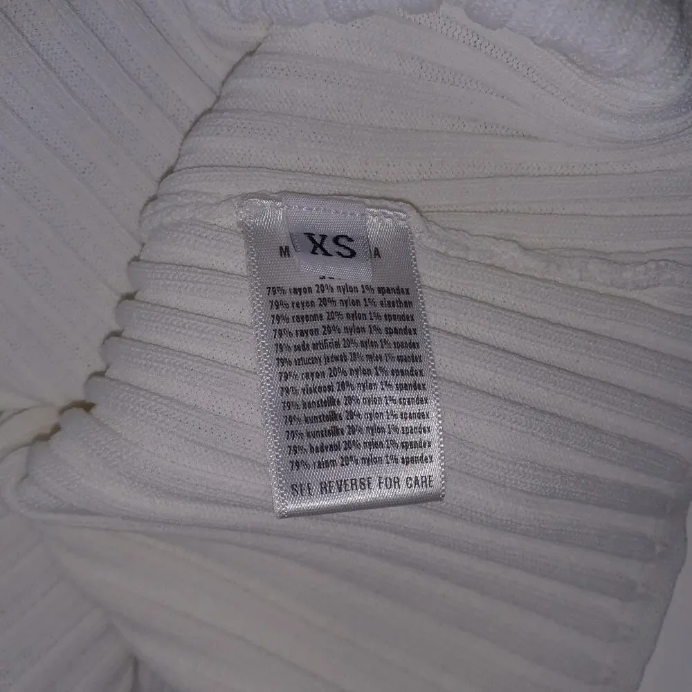 Aknvas Ribbed White Faye Top Size XS - Picture 5 of 5